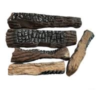 Bulevisiter Lot de 5 bûches artificielles pour cheminée à l'éthanol ou au gaz, résistant à la chaleur jusqu'à 1000 °C, texture bois réaliste