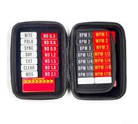 Bulevisiter Lot de 56 autocollants d'identification de filtre gris pour filtres d'objectif d'appareil photo, étiquettes de film couleur avec options personnalisables vierges pour une fibre acrylique