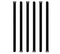 Bulevisiter Lot de 6 sangles de parasol noires en nylon pour une longue durée de vie, 60 x 2,5 cm, attaches réglables pour parasols de jardin, design réutilisable et multi-usage