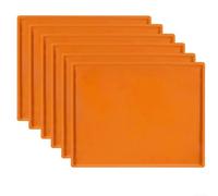 Bulevisiter Lot de 6 tapis de cuisson en silicone pour séchoir à fruits roulés suisses - Réutilisables - Antiadhésifs - 31 x 26 cm - Orange