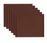 Bulevisiter Lot de 6 tapis de cuisson en silicone pour séchoir à fruits roulés suisses - Réutilisables - Antiadhésifs - 31 x 26 cm - Marron