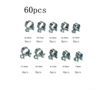 Bulevisiter Lot de 60 mini colliers de serrage pour conduite de carburant, tuyau d'essence, air - Écrou et boulon en acier au carbone de petit diamètre pour automobile, agriculture, aviation