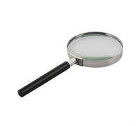 Bulevisiter Loupe portable avec grossissement x5 et cadre en métal, lentille en verre optique, diamètre 75 mm-100 mm pour lecture, inspection, voyage, compatible avec (90 mm)
