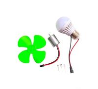 Bulevisiter Mini moteur d'éolienne avec petit générateur 12 V pour expériences d'énergie alternative, construction ABS + métal, ampoule non incluse (avec ampoule)