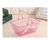 Bulevisiter Mini panier de rangement pour bureau, petit organiseur en fer pour cosmétiques, bijoux et articles divers, poubelle décorative rose pour maison et bureau (taille S)