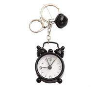 Bulevisiter Mini porte-clés réveil avec design créatif, décoration de voiture portable en alliage de 4 cm et pendentif de sac pour femmes, enfants, cadeaux en plusieurs couleurs (noir)