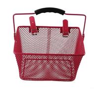 Bulevisiter Panier avant de vélo pour guidon de vélo - Cadre en fil de fer avec base renforcée, design amovible avec poignée de transport, s'adapte à la plupart des enfants (rose)