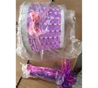 Bulevisiter Panier de guidon pour enfants - Design tissé avec serpentins, compatible avec la plupart des modèles de vélo, accessoire d'équitation facile à installer (violet)