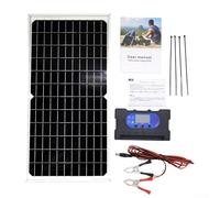 Bulevisiter Panneau solaire monocristallin 17 W avec contrôleur - Sortie multi-tension 5 V/12 V/18 V, design étanche pour le chargement de la batterie et l'alimentation de l'appareil (10 A)