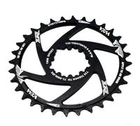 Bulevisiter Plateau ovale en alliage d'aluminium à montage direct pour manivelle, chaîne 32T/34T/36T/38T pour anneau avec dents positives-négatives, compatible avec verrouillage central (30T)