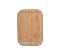 Bulevisiter Plateau rectangulaire en bois massif avec charme rustique, plat de service multifonction pour desserts ou collations, pour vaisselle durable en saule d'eau ou noyer noir, 27 x 18 cm et