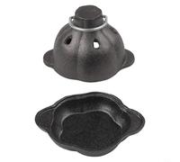 Bulevisiter Poêle à rôtir en fonte pré-enduite, rôtissoire à l'ail et aux légumes pour le camping en extérieur et la cuisine intérieure, s'adapte à la plupart des barbecues, 35,6 x 35,6 x 30,5 cm