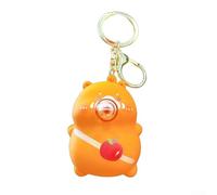 Bulevisiter Porte-clés créatif avec bulles de dessin animé pour enfants et adultes, pendentif anti-stress avec fonction musique, joli sac d'école et voiture (orange)