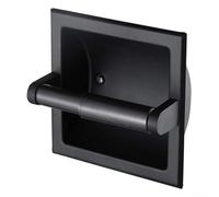 Bulevisiter Porte-papier toilette mural en acier inoxydable 304, barre de papier toilette encastrée, finition noire moderne, distributeur de rouleau de papier toilette économiseur d'espace