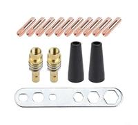 Bulevisiter Pour embout 15AK 0,8 mm et pour buse sans gaz 14AK Flux Core - Kit d'accessoires de soudage MIG avec embouts, supports, diffuseur pour torche MB15 - 15 pièces pour
