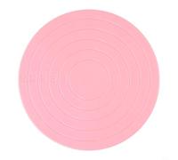 Bulevisiter Présentoir à gâteau rotatif pour décoration et pâtisserie, plateau tournant à 360 degrés avec échelle de mesure, compatible avec gâteaux de 14 cm, ABS réutilisable (rose)