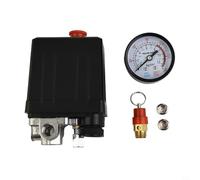Bulevisiter Pressostat de compresseur d'air avec régulateur de collecteur à 4 ports et soupape de sécurité, pression maximale de 175 psi (12 bar), contrôle de 220 V pour relais pour l'industrie et