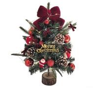Bulevisiter Sapin de Noël de bureau de 45 cm avec matériaux de bricolage et ornements, construction en polyéthylène avec piquet en bois pour décoration de maison et de vacances (C)