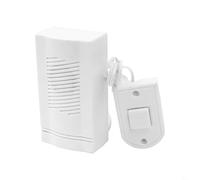 Bulevisiter Sonnette filaire sans fil pour la maison et le bureau - Carillon Ding Dong économe en énergie, boîtier en plastique, 25,4 x 1,3 x 2,8 cm, blanc, câble de 100 cm, nécessite 2 piles AAA