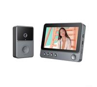 Bulevisiter Sonnette vidéo sans fil avec écran de 4,3 pouces, interphone bidirectionnel, caméra de porte 2,4 G, communication duplex, système de sécurité à domicile