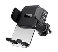 Bulevisiter Support de téléphone pour grille d'aération de voiture pour smartphone GPS, rotation à 360 degrés avec poignée en caoutchouc antidérapant, compatible avec la plupart des téléphones, gris