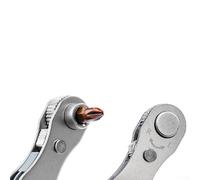 Bulevisiter Tournevis à cliquet avec mécanisme à 36 dents, commande bidirectionnelle, clé à angle droit pour vis Torx et fendues, embout magnétique 1/4" (6,35 mm) (rouge)