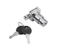 Bulevisiter Verrou de porte coulissante en alliage de zinc pour vitrine et vitrine - Verrou de porte de placard argenté avec clés - Convient pour verre de 5 à 8 mm d'épaisseur, sans perçage