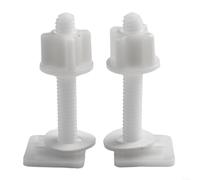Bulevisiter Vis de rechange pour lunette de WC - Kit d'entretien complet de charnières en plastique - Kit complet de boulons et accessoires pour réparations - Blanc