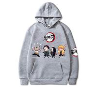 Bulex Sweat à Capuche Unisexe 100% Coton Tueur de démons Cosplay avec Poche Avant