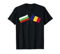 Bulgarie Roumanie Drapeaux Croisés Bulgarie Roumanie Amitié T-Shirt