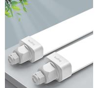 buling 2 Pièce Tube LED 60CM, 18W 1800LM Tube Fluorescent Luminaire Plafonnier Led Étanche IP65, Connectable Tube Lampe, Reglette LED pour Atelier, Garage, Bureau, Cave, Blanc Neutre 4000K
