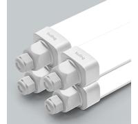 buling 4 Pièce Tube LED 150CM, 45W 4500LM Tube Fluorescent Luminaire Plafonnier Étanche IP65, Connectable Tube Led Lampe, Reglette LED pour Atelier, Garage, Bureau, Cave, Blanc Neutre 4000K