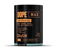 Bulk Dope Max Poudre Pré-Entraînement | 563 g | 25 portions | Haute Teneur en Caféine 200mg | 5g Bêta-Alanine | 3g Créatine | Mélange AAKG & Citrulline | Vitamine B6 | Sour Apple
