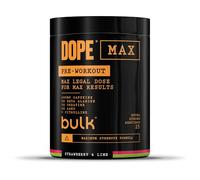 Bulk Dope Max Poudre Pré-Entraînement | 563 g | 25 portions | Haute Teneur en Caféine 200mg | 5g Bêta-Alanine | 3g Créatine | Mélange AAKG & Citrulline | Vitamine B6 | Strawberry Lime