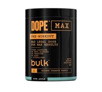 Bulk Dope Max Poudre Pré-Entraînement | 563 g | 25 portions | Haute Teneur en Caféine 200mg | 5g Bêta-Alanine | 3g Créatine | Mélange AAKG & Citrulline | Vitamine B6 | Sour Apple