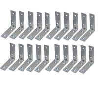 Bulk Hardware BH00026 Paquet de 20 Équerres d'angle plaquées 50 mm Zinc Brillant