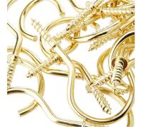 Bulk Hardware BH00033 Crochets à vis électro-laiton, 19 mm, Set de 50 Pièces