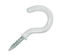 Bulk Hardware BH00042 Paquet de 20 Crochets plastifiés 38 mm Blanc