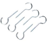 Bulk Hardware BH00110 Paquet de 6 Crochet à vis en Acier plaqué au Zinc de 100 mm
