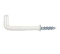 Bulk Hardware BH00169 Paquet de 20 Crochets plastifiés pour commode 38 mm Blanc