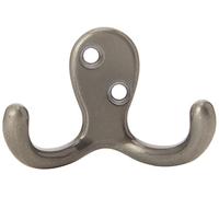 Bulk Hardware BH00225 Paquet de 2 Patères double Nickel Mat