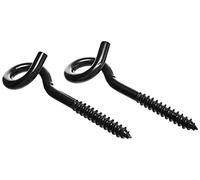 Bulk Hardware BH00287 Paquet de 2 Crochets à visser queue de cochon 130 mm Verni Noir