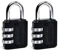 Bulk Hardware BH00408 Cadenas à combinaison reprogrammable à 3 chiffres 35 mm Noir (Lot de 2)