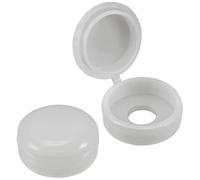 Bulk Hardware BH01144 Paquet de 50 Caches-vis à charnière adaptés aux vis n° 6/n° 8 Blanc