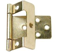 Bulk Hardware BH01752 Charnière affleurante coudée Electro-Laiton, 16 mm, Set de 2 Pièces