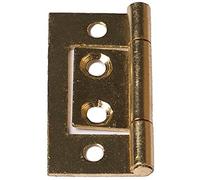 Bulk Hardware BH02264 Charnière affleurante Electro-Laiton, 38 mm, Set de 2 Pièces