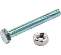 Bulk Hardware BH02278 Boulon à tête hexagonale uniquement plaqué au zinc brillant, Set de 6 Pièces