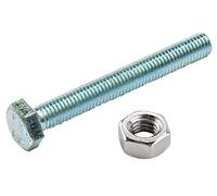 Bulk Hardware BH02281 Boulon à tête hexagonale uniquement plaqué au zinc brillant, Set de 4 Pièces