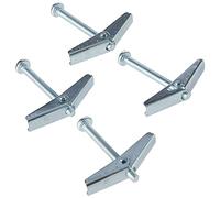 Bulk Hardware BH02495 Cheville à ressort / ailettes avec vis d'assemblage, Set de 4 Pièces