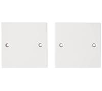 Bulk Hardware BH02676 Paquet de 2 Plaque vierge simple Blanc
